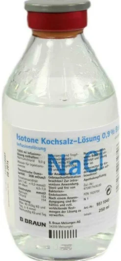 Kochsalzlösung 0,9% Glasflasche 250 ml