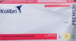 Kolibri Premium U.Hands.Latex Unst.Pf L Weiß 100 Stück