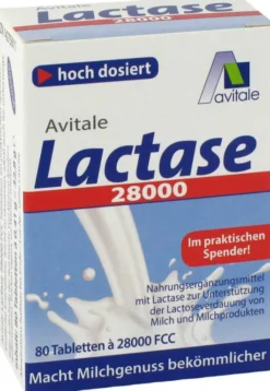 Lactase 28.000 FCC 80 Tabletten im Spender