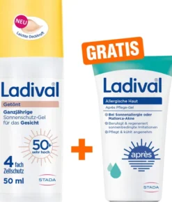Ladival Sonnenschutz-Gel getönt LSF 50+ 50 ml + gratis Ladival allergische Haut Apres Pflege-Gel 50 ml