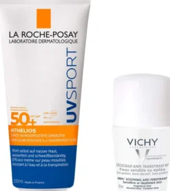 La Roche Posay Anthelios Pro Sport Wet Skin Gel LSF 50+ 200 ml + gratis Vichy Deo Roll-on Anti Flecken 48h 50 ml
