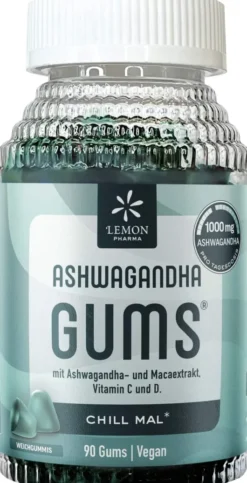 Lemon Pharma Ashwaganda Gums Blaubeergeschmack 90 Stück