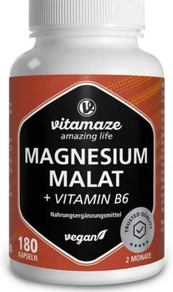 Magnesium Malat 1800 mg + Vitamin B6 180 Kapseln