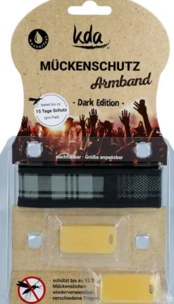 Mückenschutz Armband Karo Grau 1 Stück