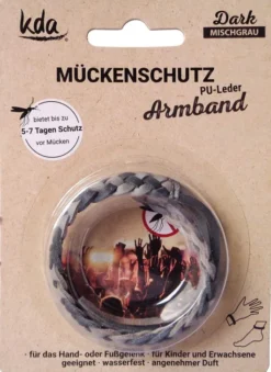Mückenschutz Armband Pu-Leder Mischgrau Kda