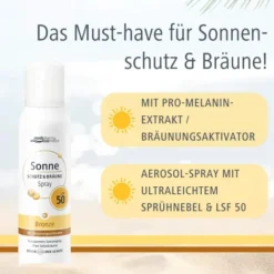 medipharma cosmetics Sonne Schutz & Bräune bronze LSF 50 Aerosol 150 ml Spray
