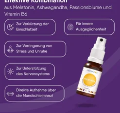 Melatonin Ashwagandha Mediakos Schlaf Spray Vegan 20ml
