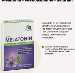 Melatonin+Passionsblume+Baldrian 60 Kapseln