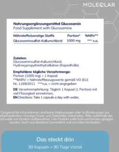 Moleqlar Glucosamin D-Glucosaminsulfate 90 Kapseln