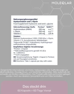 MoleQlar Longevity Hyaluron 60 Kapseln