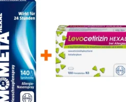 Mometahexal Heuschnupfenspray 50µg 18 g Nasenspray + Levocetirizin Hexal 100 Filmtabletten