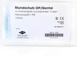 Mundschutz Op Mit Gummiband und Nasenbügel Blau 10 Stück