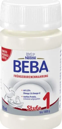 Nestle Beba Frühgeborenen Nahrung Stufe 1 Flüssig 32 X 90 ml