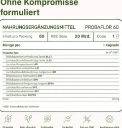 Nupure Probaflor Probiotika zur Darmsanierung 60 Kapseln