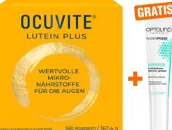 Ocuvite Lutein Plus 180 Kapseln + gratis Optolind Empflindl. Haut Augenpflege 15 ml