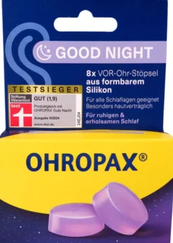 Ohropax Good Night Silikon Vor-Ohr Stöpsel 8 Stück