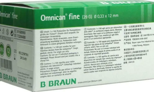 Omnican Fine Pen Kanüle 0,33 X 12 mm 100 Kanülen
