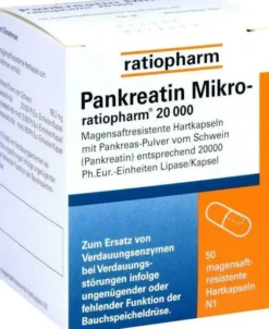 Pankreatin Mikro Ratiop.20000 50 Magensaftresistente Hartkapseln