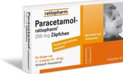 Paracetamol-ratiopharm 250 mg 10 Zäpfchen