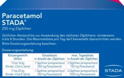Paracetamol Stada 250 mg 10 Zäpfchen