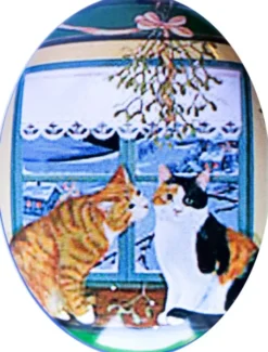 Pillendose Oval Katzen Motiv