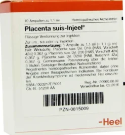 Placenta Suis-Injeel 10 Stück Flüssige Verdünnung zur Injektion