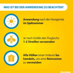 Polyvar Yellow 275 mg imprägnierter Streifen für den Bienenstock 10 Streifen