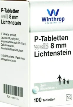 P Tabletten Weiß 8 mm 100 Tabletten