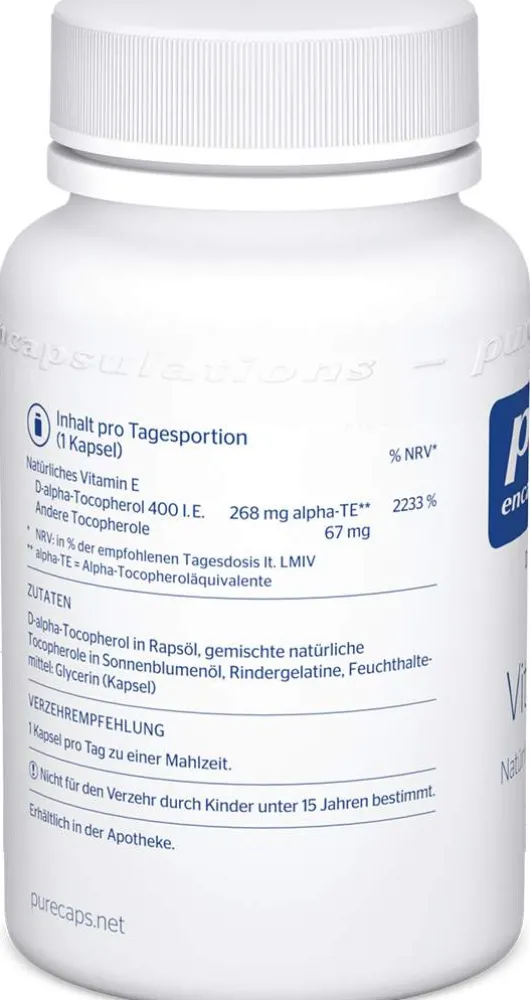 Pure Encapsulations Vitamin E 90 Kapseln