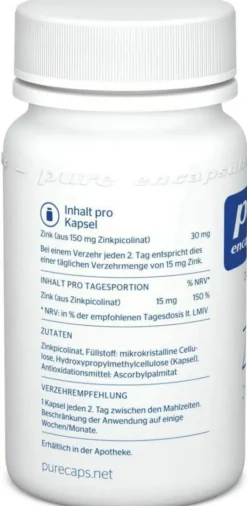 Pure Encapsulations Zink Zinkpicolinat 60 Kapseln