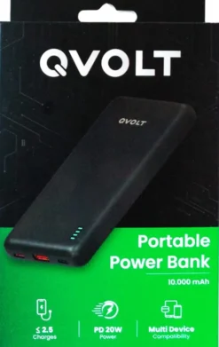 QVolt Portable Powerbank 10.000 mAh mit USB-A und USB-C Anschluss