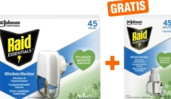 Raid Essentials Mücken-Stecker 45 Nächte Original 1 Stück + Raid Essentials Mücken-Stecker 45 Nächte Nachfüller 1 Stück