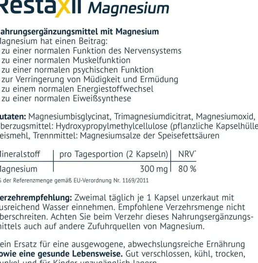 Restaxil Magnesium 120 Kapseln