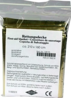Rettungsdecke Kfz Gold,silber 160x210 cm