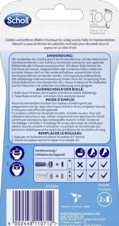 Scholl Velvet Smooth Pedi Wet & Dry 2 Ersatzrollen Stark Mit...