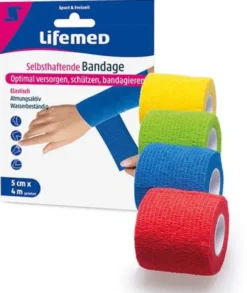 Selbsthaftende Bandage 3er-Set farbig sortiert