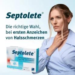 Septolete 3 mg + 1 mg 16 Lutschtabletten mit Eukalyptus-Geschmack