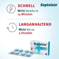 Septolete 3 mg + 1 mg 16 Lutschtabletten mit Eukalyptus-Geschmack