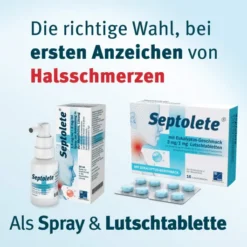 Septolete 3 mg + 1 mg 16 Lutschtabletten mit Eukalyptus-Geschmack