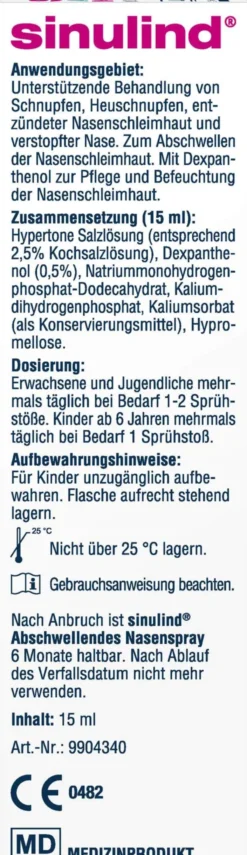 Sinulind Abschwellendes Nasenspray 15 ml