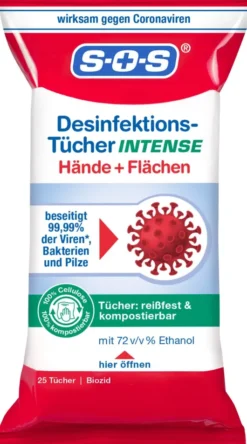 Sos Desinfektionstücher Intense 25 Stück