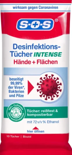 Sos Desinfektionstücher Intense 10 Stück