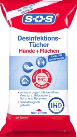 SOS Desinfektions-Tücher 25 Stück