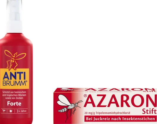 Sparset Insektenschutz Anti Brumm forte 150 ml + Azaron Stift 1 Set