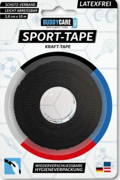 Sport Tape Buddycare Med latexfrei 3,8 cm x 10 m schwarz 1 Stück