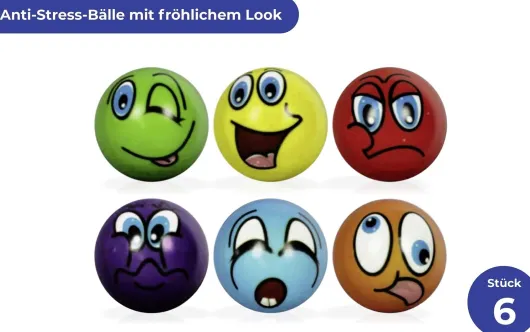 Stressbälle Set, 6-teilig