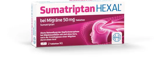 Sumatriptan Hexal bei Migräne 50 mg 2 Tabletten