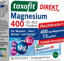 Taxofit Magnesium 400 + B1 + B6 + B12 + Folsäure 800 µg 20 Portionen