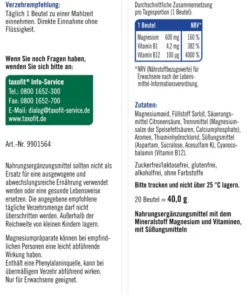 Taxofit Magnesium 600+ B12 Direkt Granulat 20 Sticks