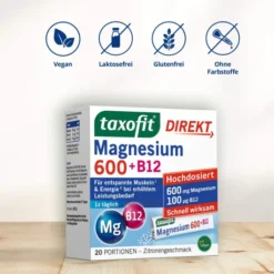 Taxofit Magnesium 600+ B12 Direkt Granulat 20 Sticks